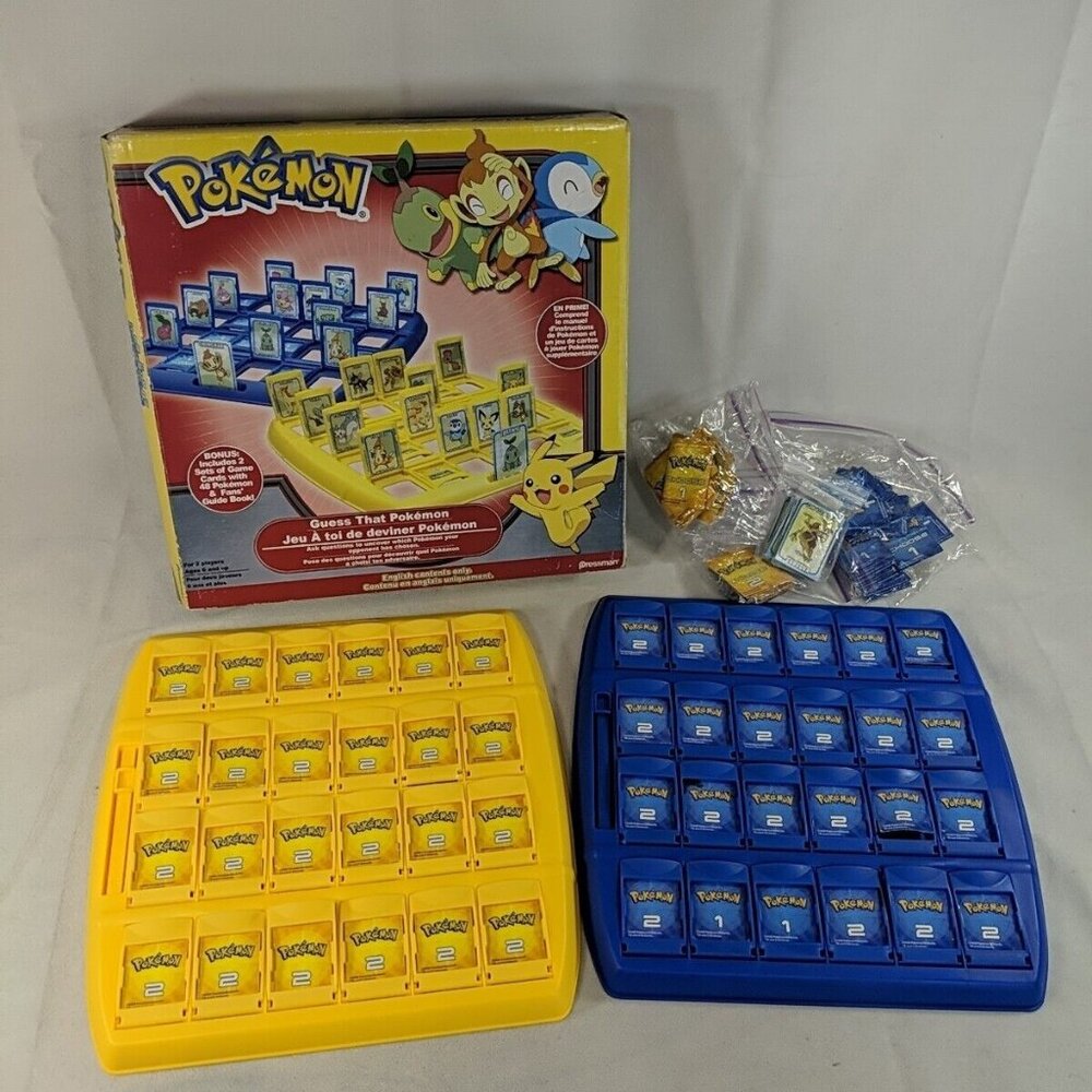Guess That Pokemon 2009 Pressman Board Game READ MISSING A FEW CARDS with box
